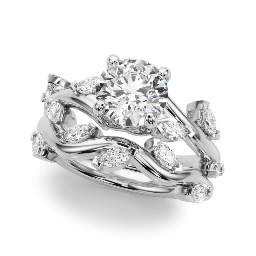 The Yvette Twist Engagement Ring, set view