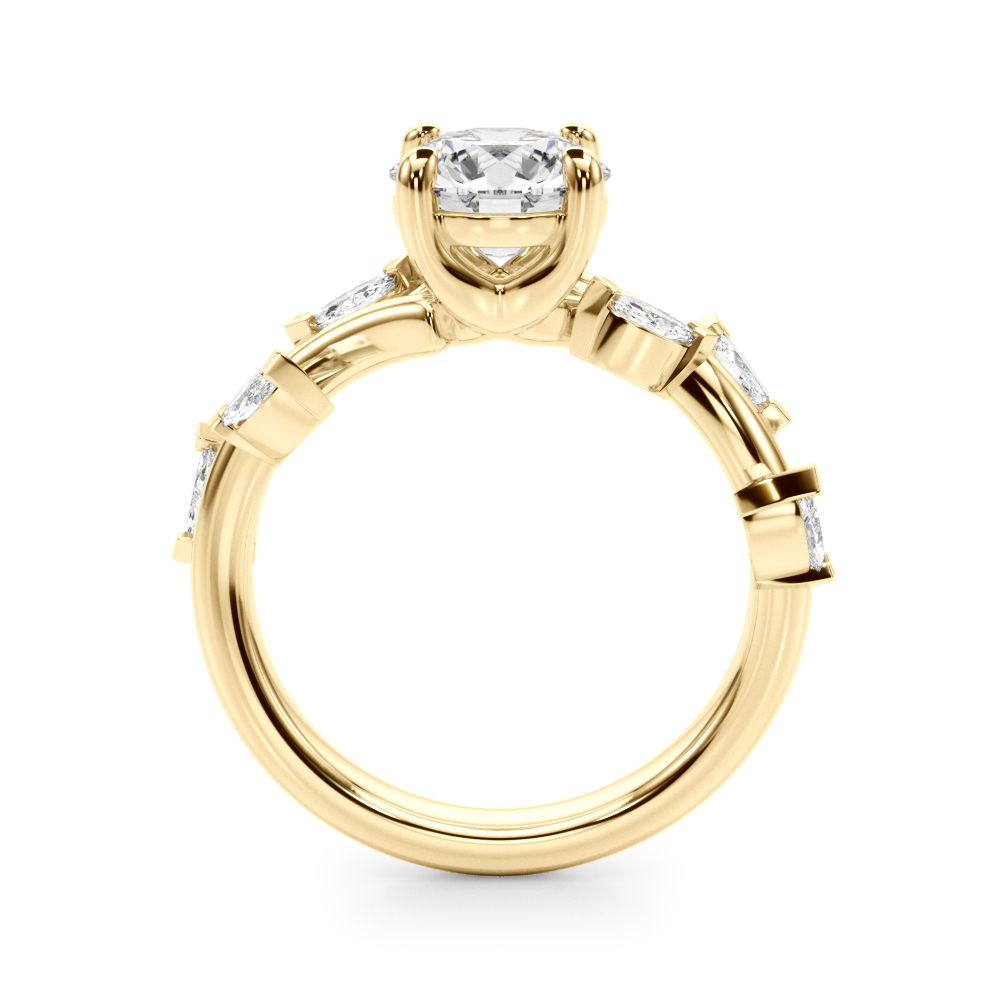 The Yvette Twist Engagement Ring, side view