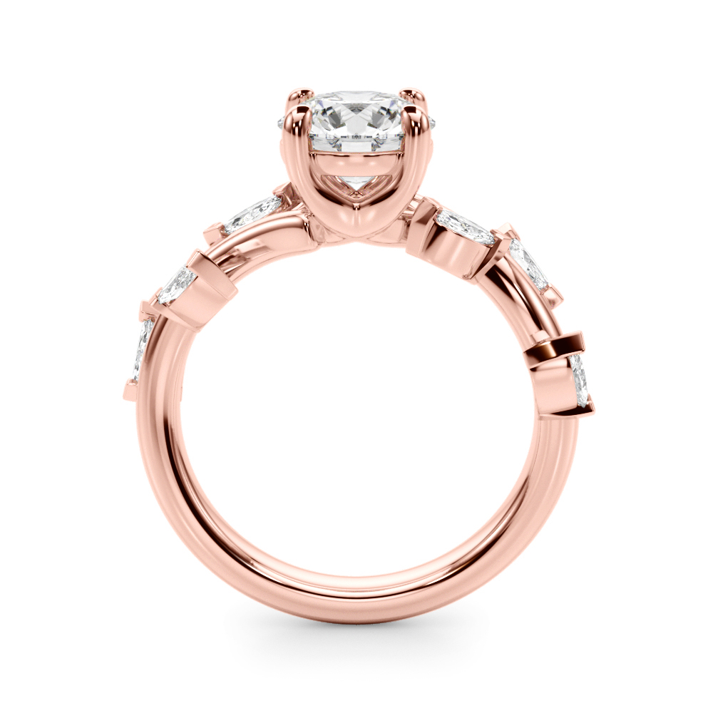 The Yvette Twist Engagement Ring, side view