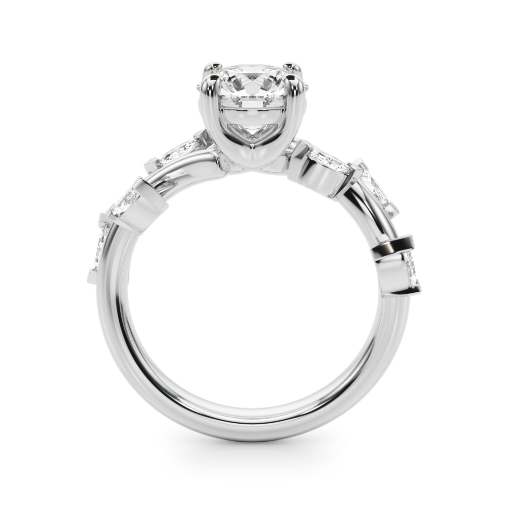 The Yvette Twist Engagement Ring, side view
