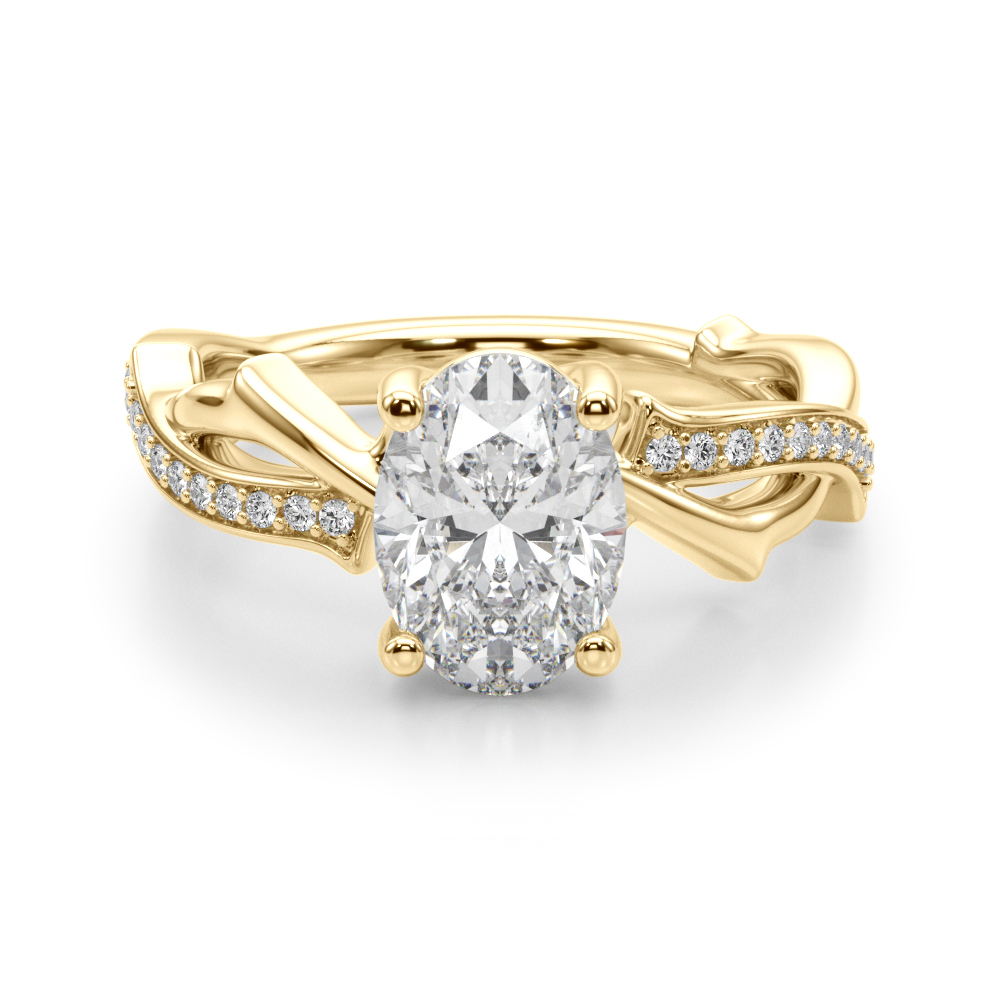 The Nadia Twist Engagement Ring, angled view