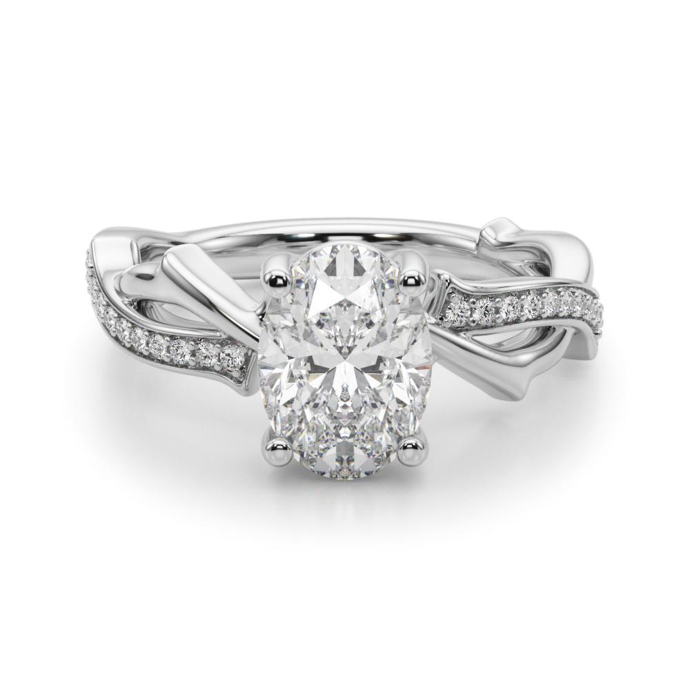 The Nadia Twist Engagement Ring, angled view
