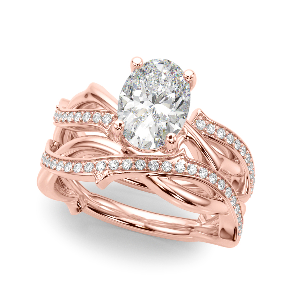 The Nadia Twist Engagement Ring, set view