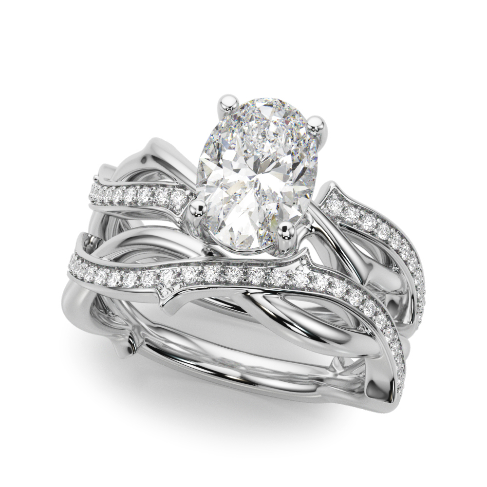 The Nadia Twist Engagement Ring, set view