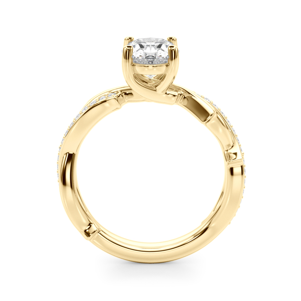 The Nadia Twist Engagement Ring, side view