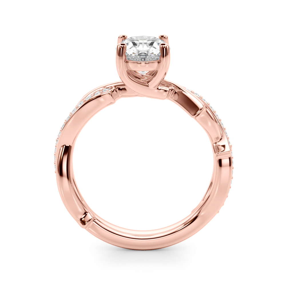 The Nadia Twist Engagement Ring, side view