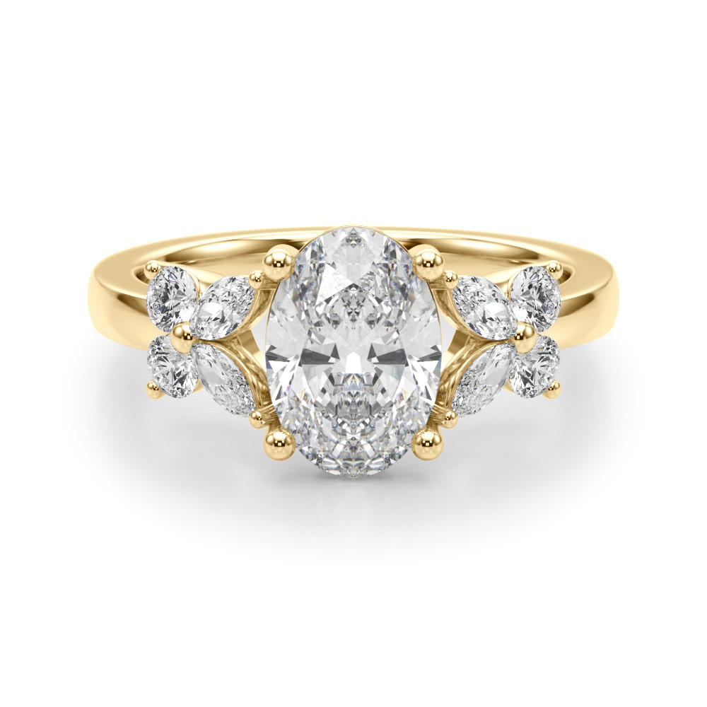 The Monique Engagement Ring, angled view