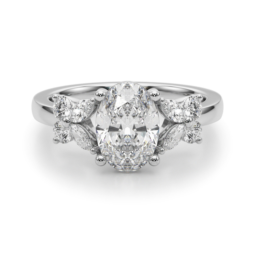 The Monique Engagement Ring, angled view