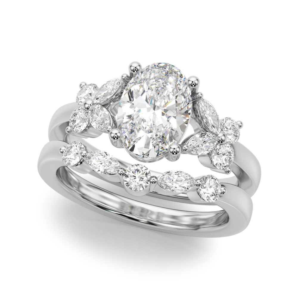 The Monique Engagement Ring, set view