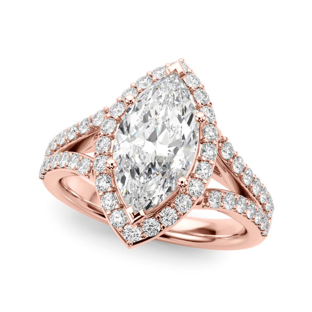 The Emma Halo Engagement Ring II, front view