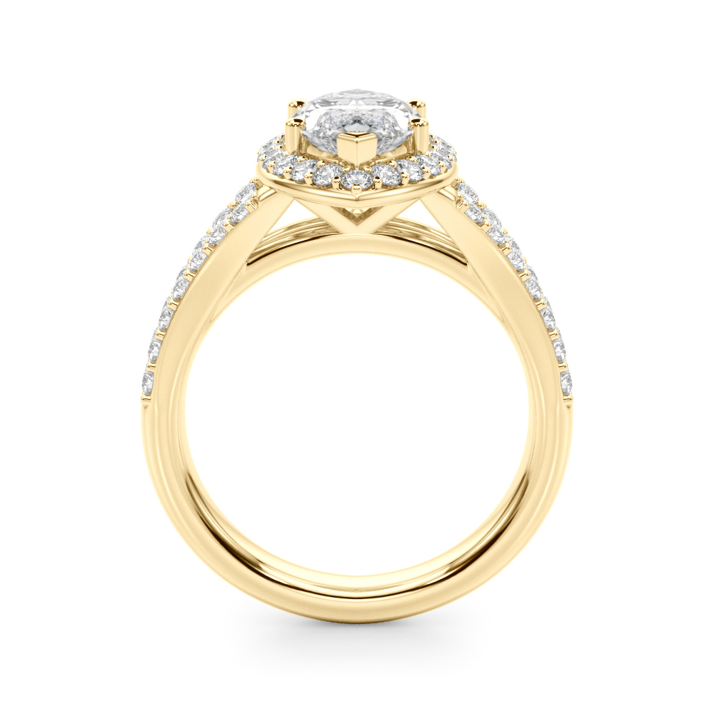 The Emma Halo Engagement Ring II, side view