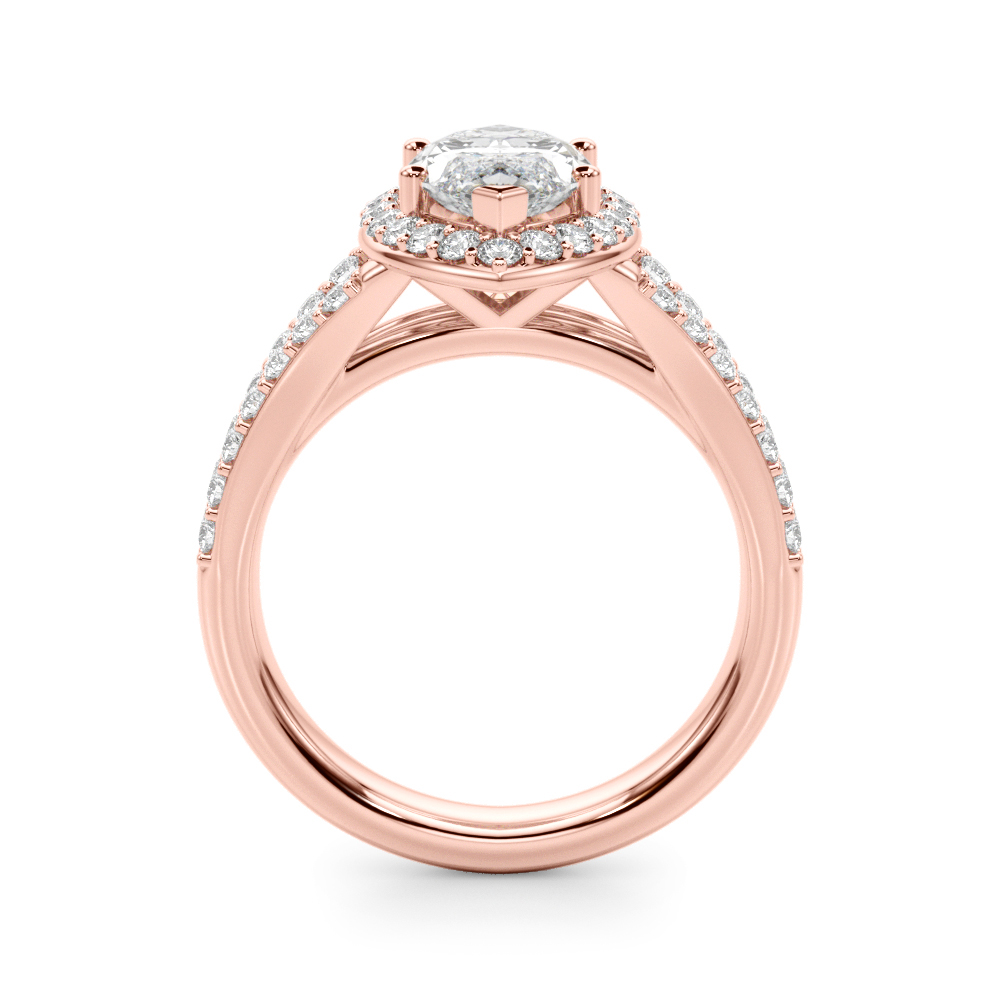The Emma Halo Engagement Ring II, side view