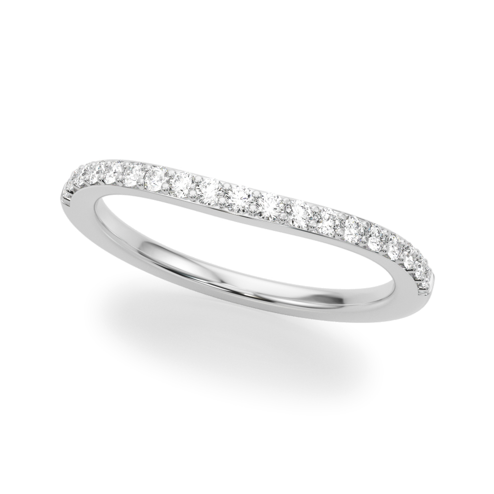 Curved Diamond Wedding Band