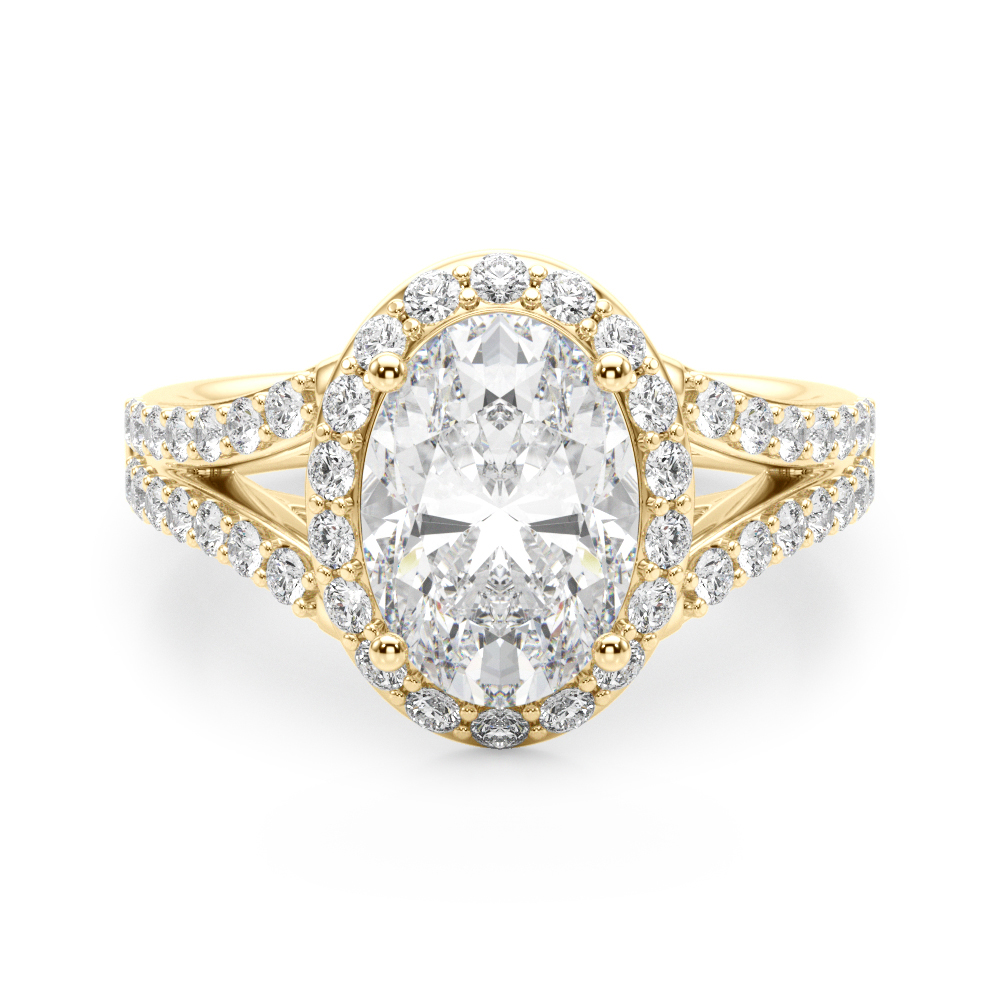 The Mariana Halo Engagement Ring, angled view