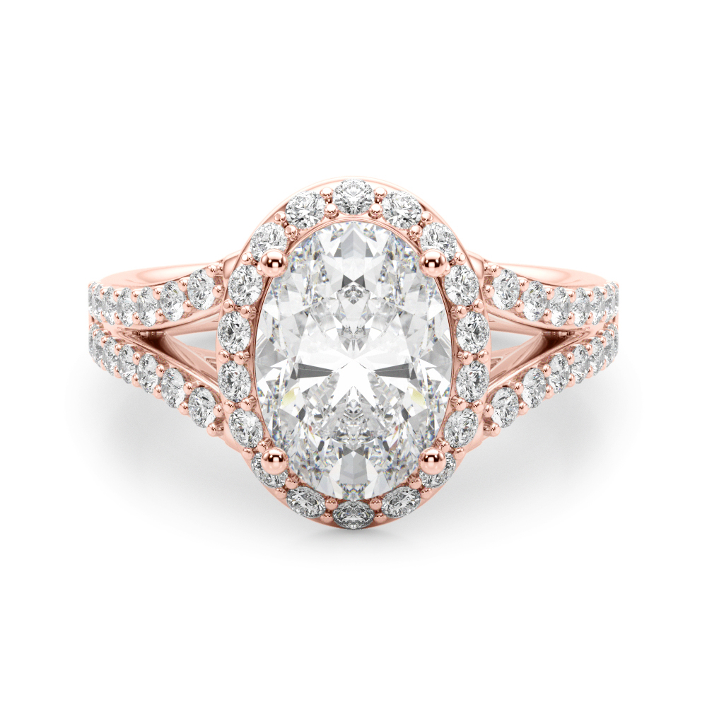 The Mariana Halo Engagement Ring, angled view