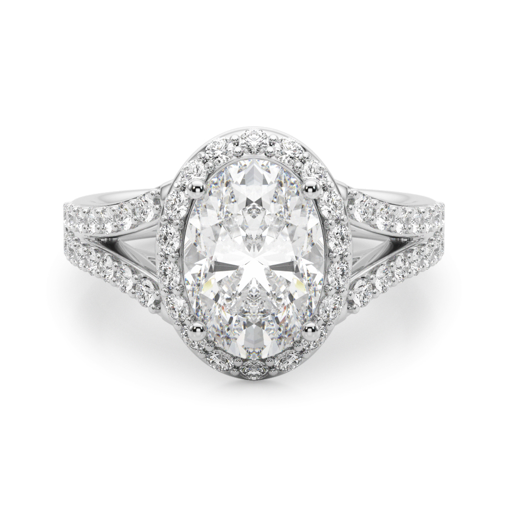 The Mariana Halo Engagement Ring, angled view