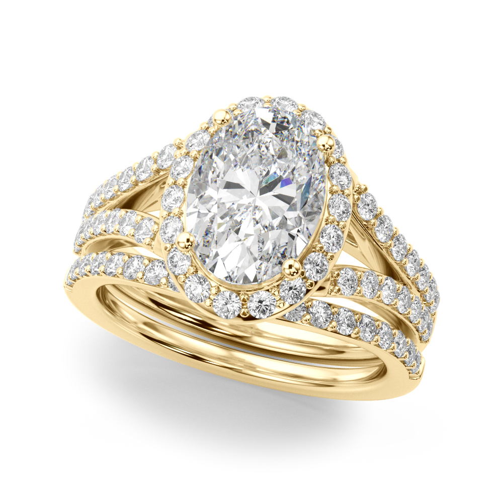 The Mariana Halo Engagement Ring, set view