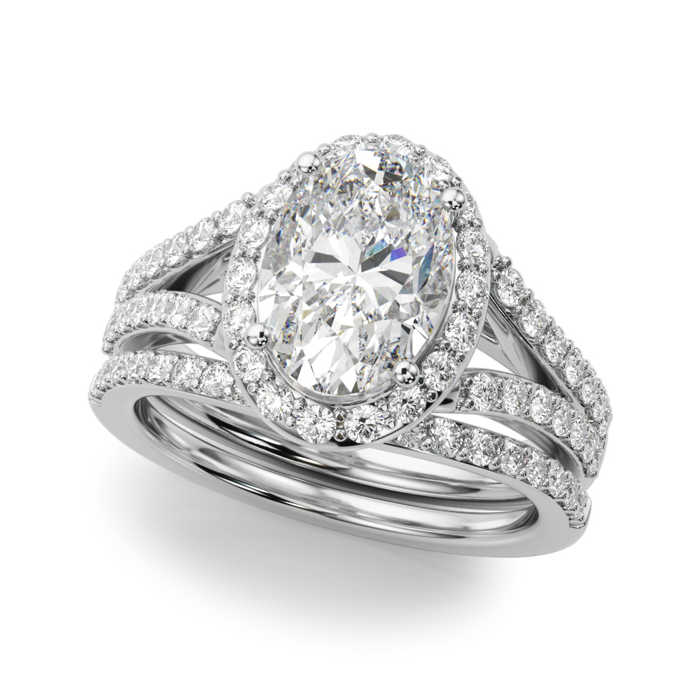 The Mariana Halo Engagement Ring, set view