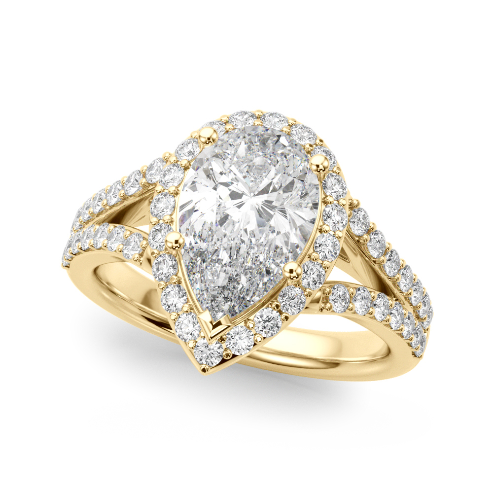 The Iris Halo Engagement Ring II, front view