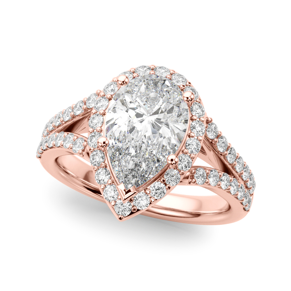 The Iris Halo Engagement Ring II, front view