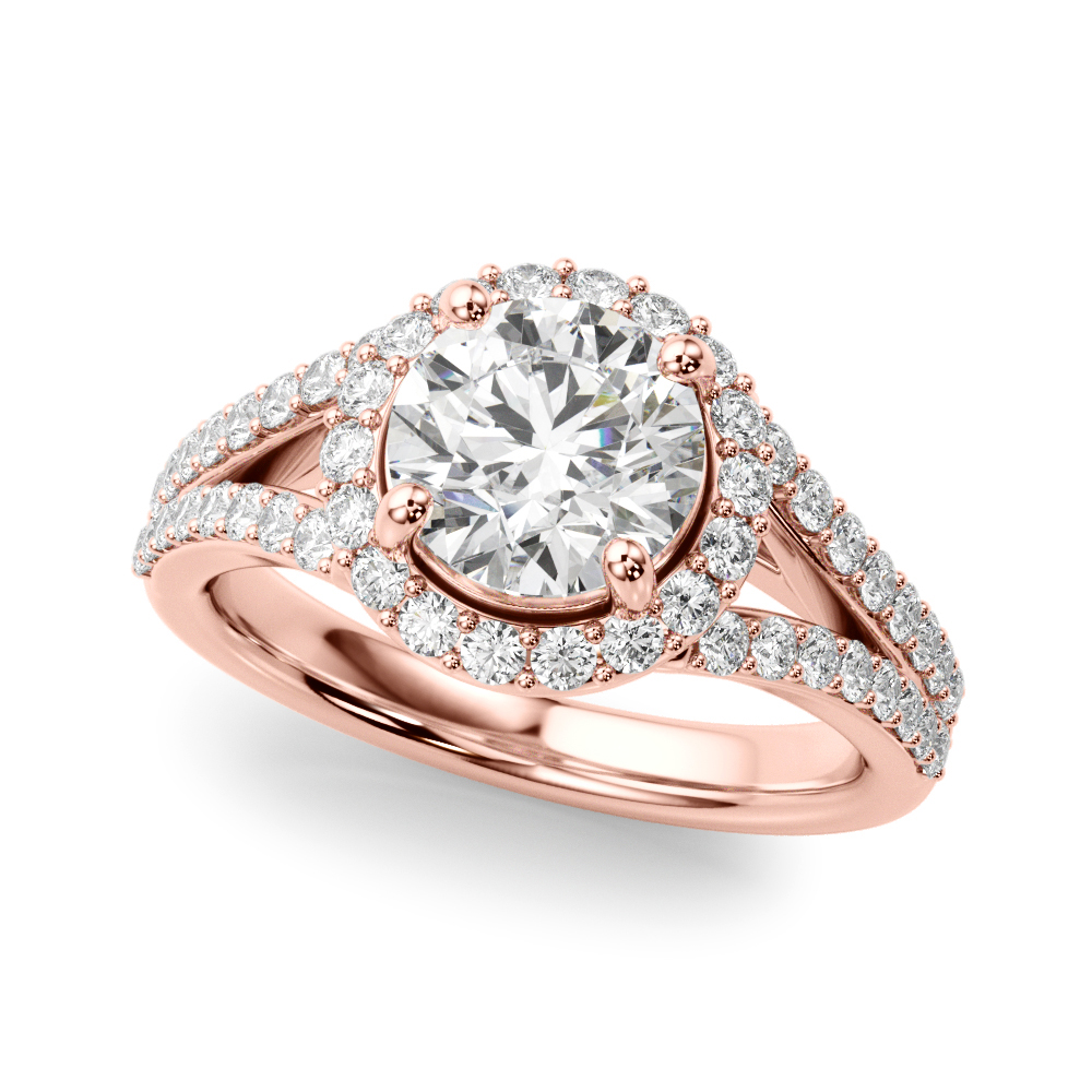 The Harlow Halo Engagement Ring II, front view