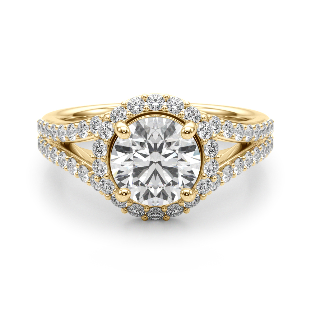 The Harlow Halo Engagement Ring II, angled view
