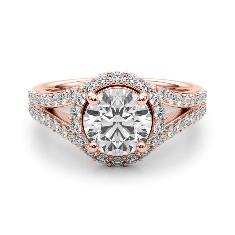 The Harlow Halo Engagement Ring II, angled view