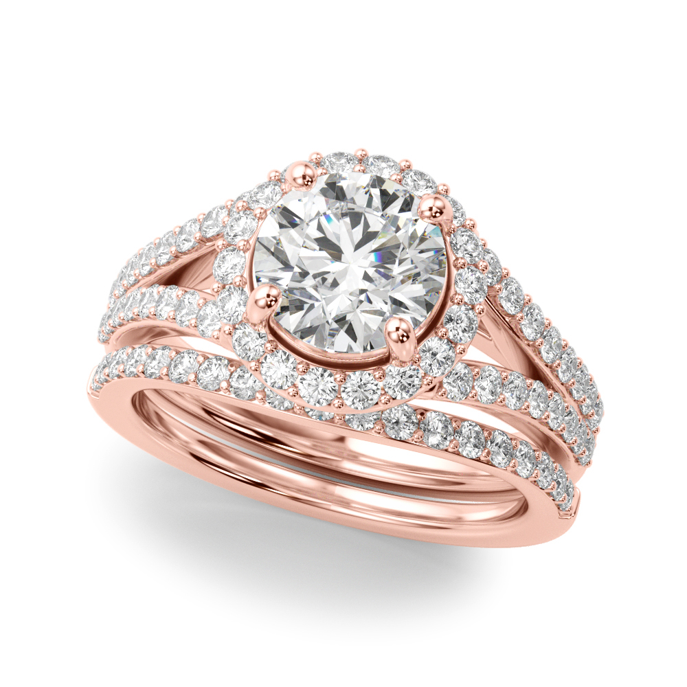 The Harlow Halo Engagement Ring II, set view
