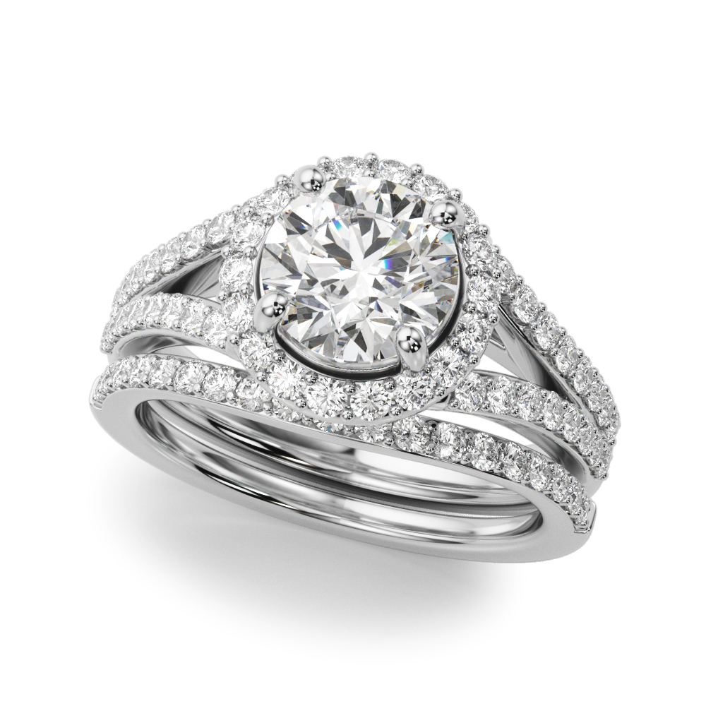 The Harlow Halo Engagement Ring II, set view