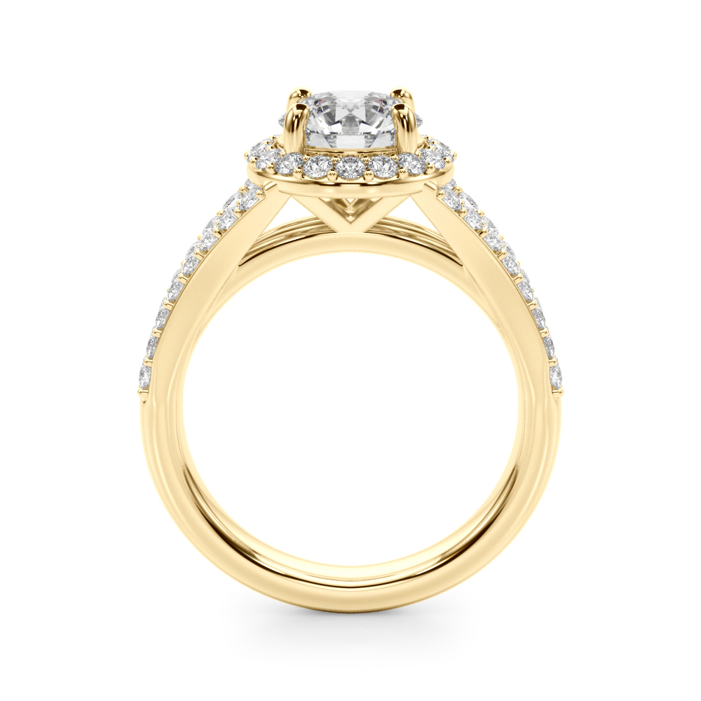 The Harlow Halo Engagement Ring II, side view