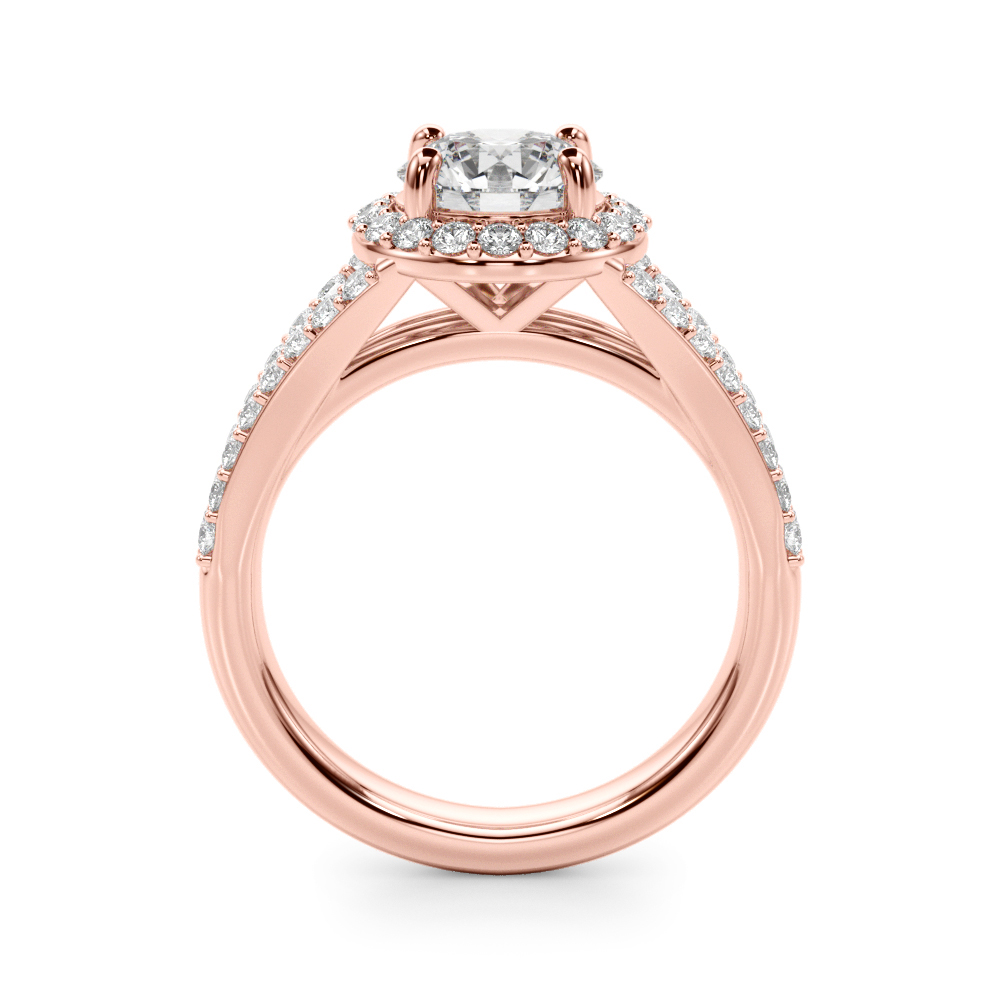 The Harlow Halo Engagement Ring II, side view