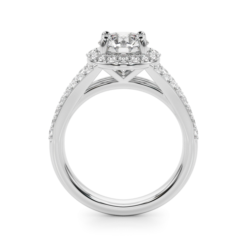 The Harlow Halo Engagement Ring II, side view