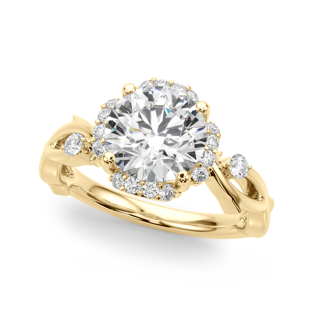 The Eveline Halo Engagement Ring, front view