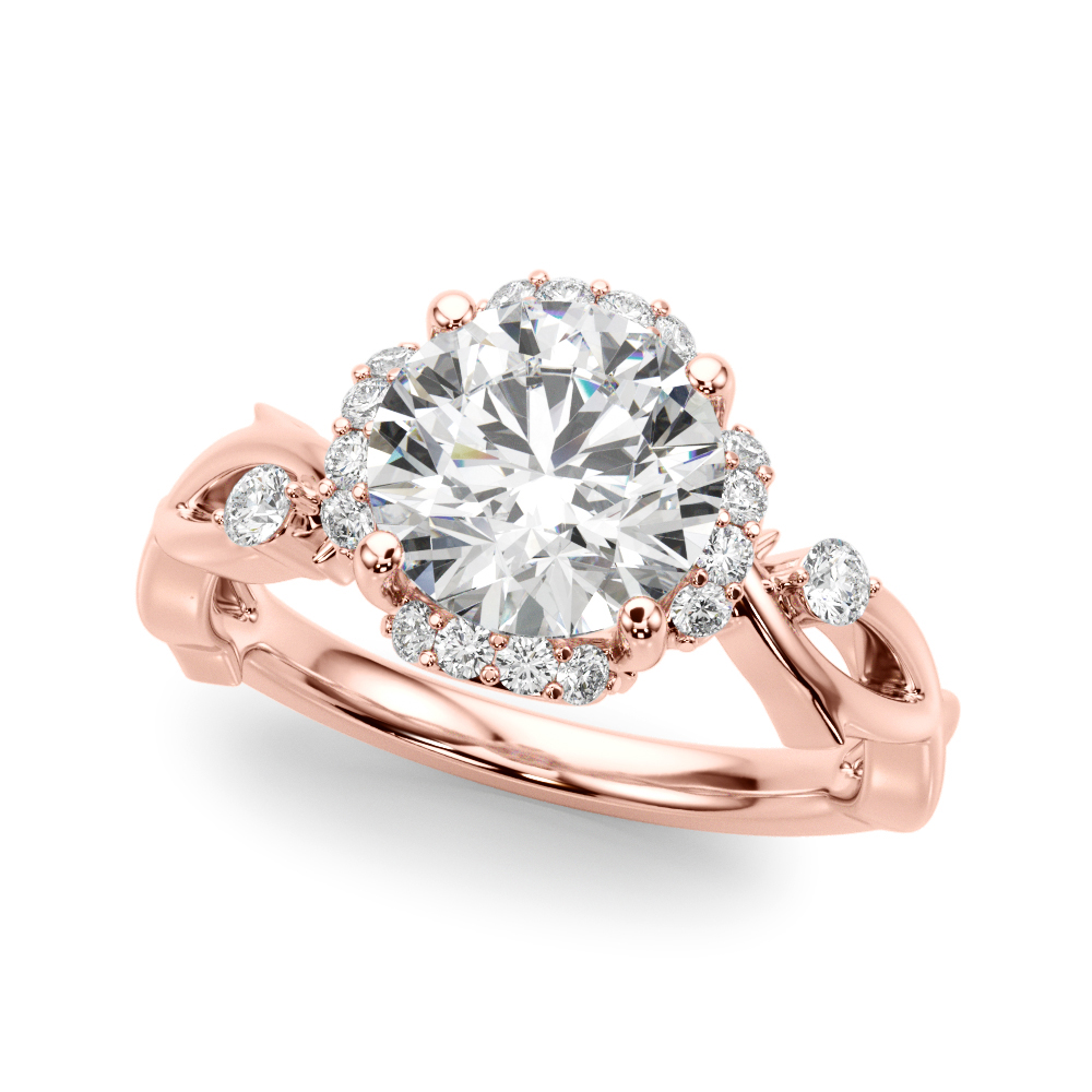 The Eveline Halo Engagement Ring, front view