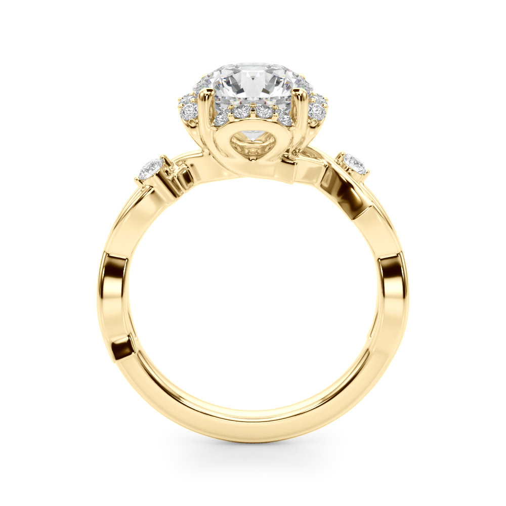 The Eveline Halo Engagement Ring, side view