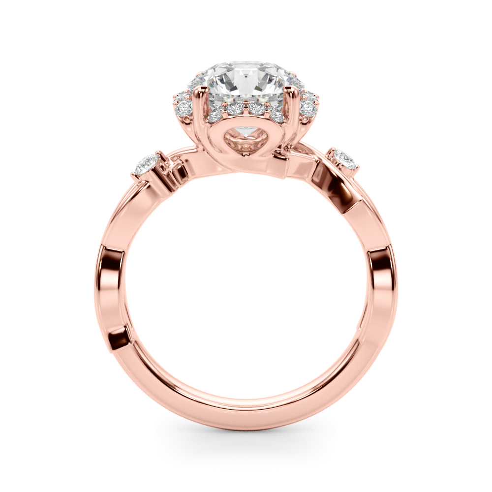 The Eveline Halo Engagement Ring, side view