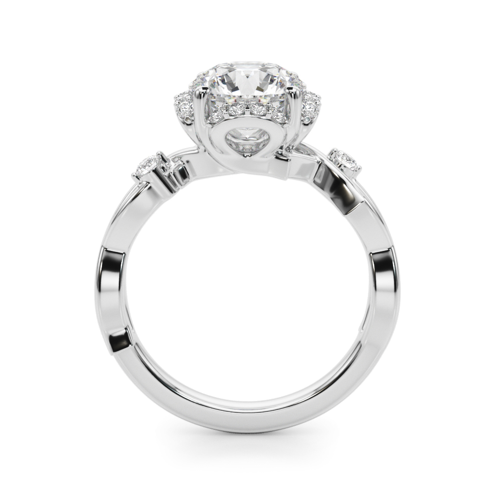 The Eveline Halo Engagement Ring, side view