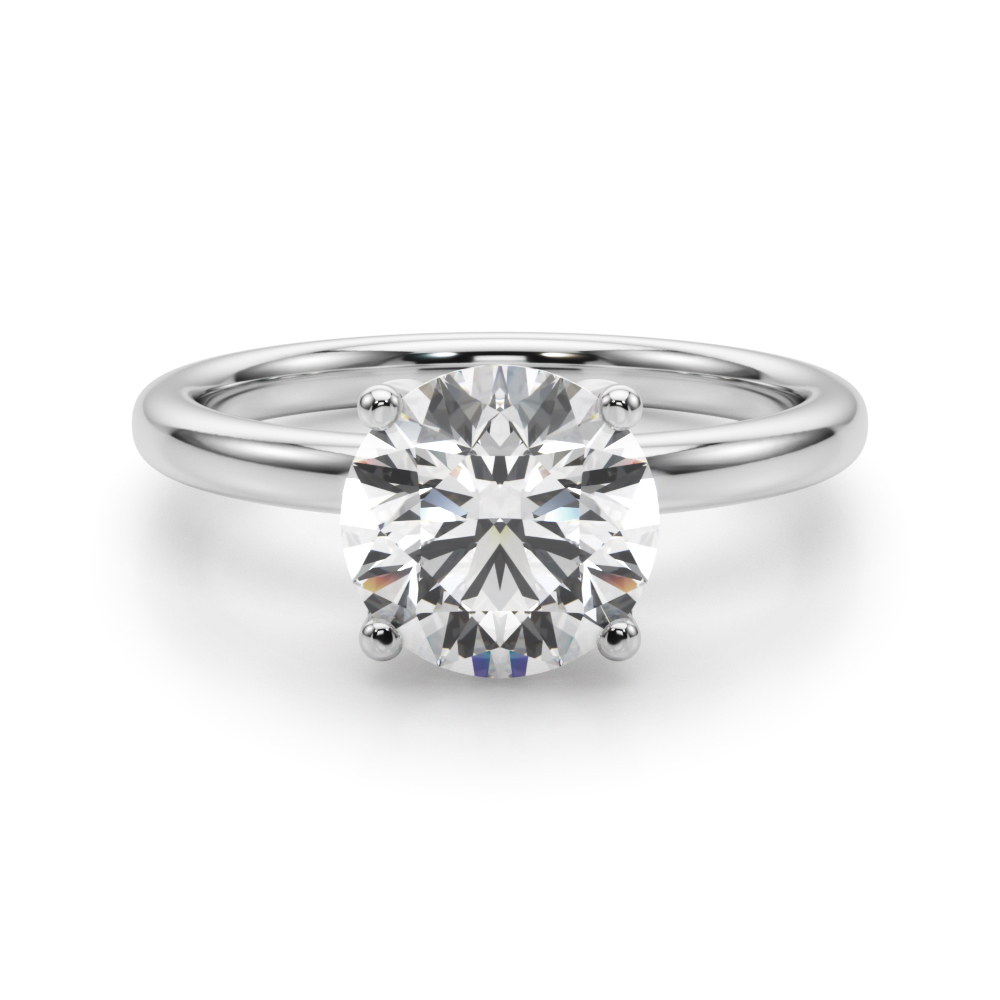 The Brooke Hidden Halo Engagement Ring, angled view
