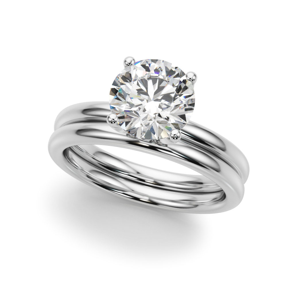 The Brooke Hidden Halo Engagement Ring, set view