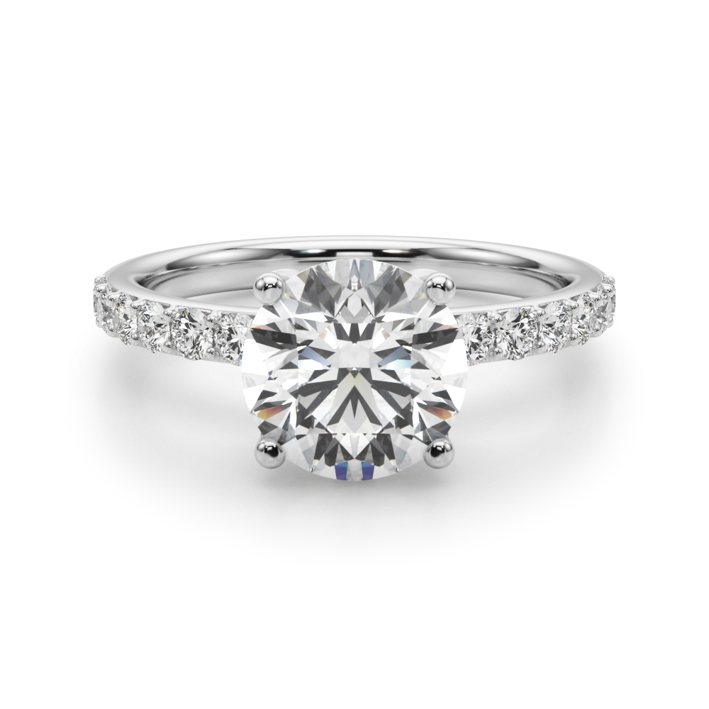 The Clara Hidden Halo Engagement Ring, angled view