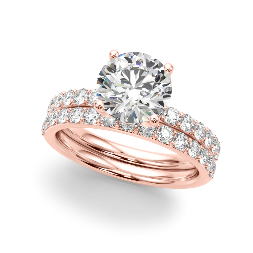 The Clara Hidden Halo Engagement Ring, set view