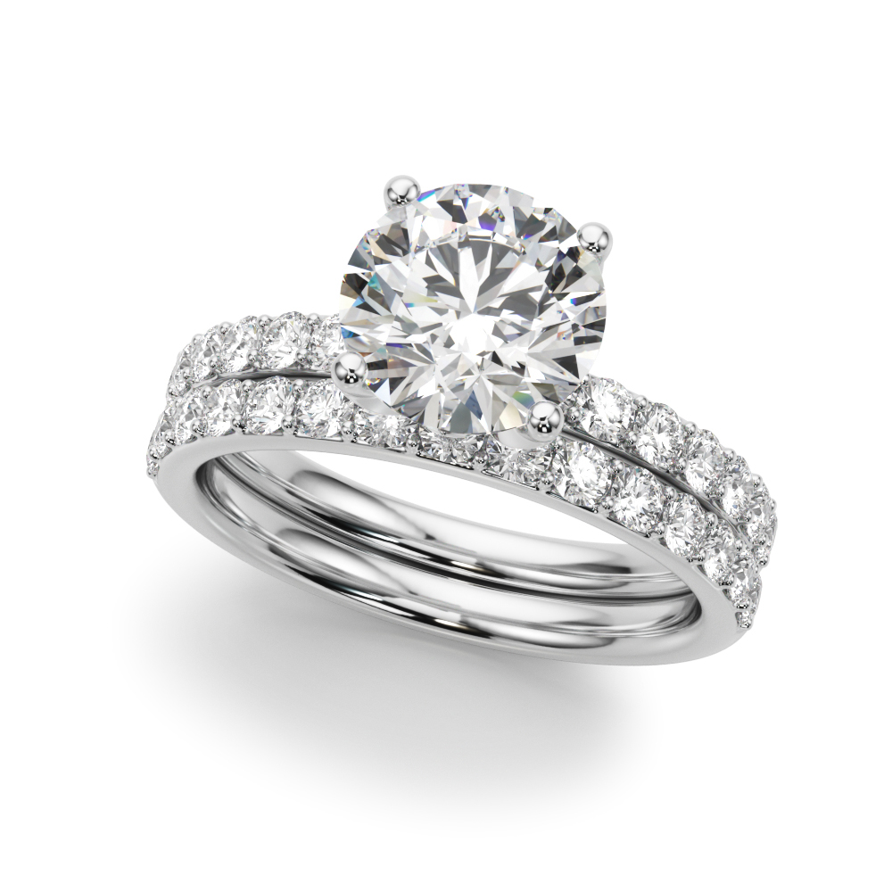 The Clara Hidden Halo Engagement Ring, set view