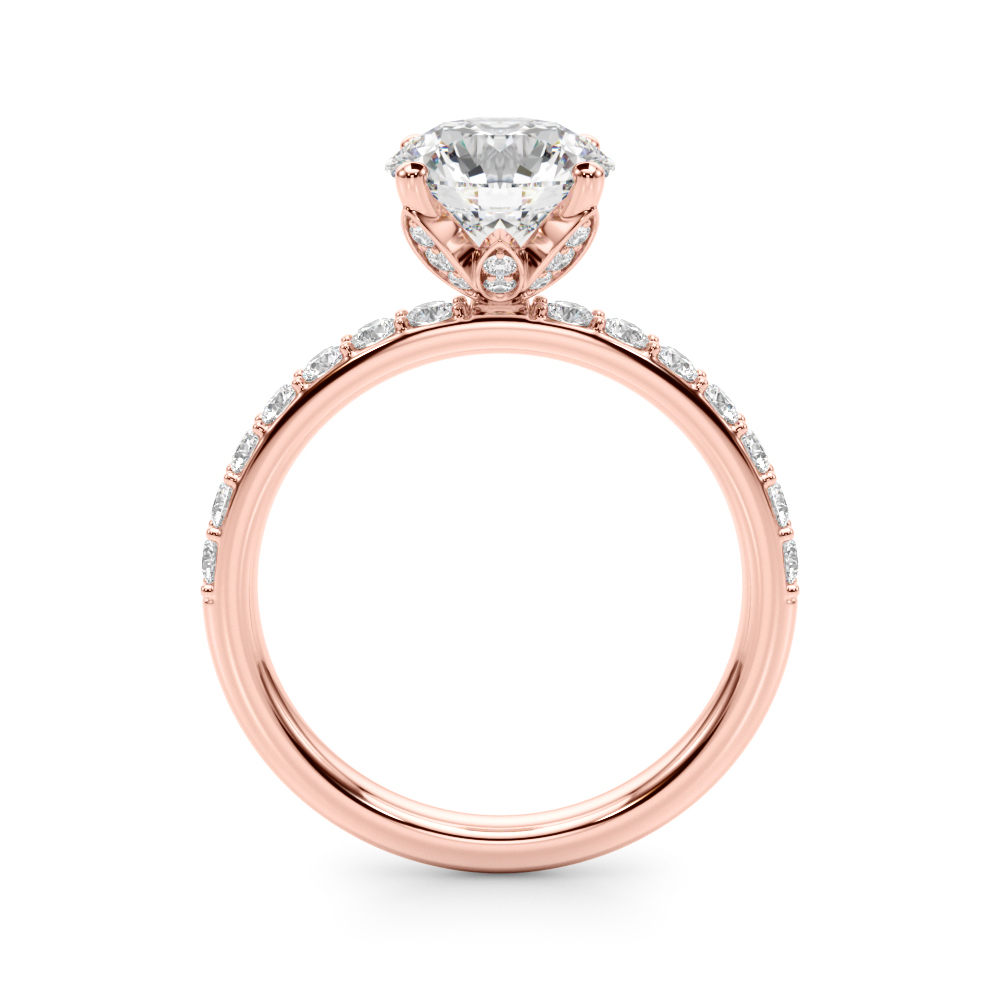 The Clara Hidden Halo Engagement Ring, side view