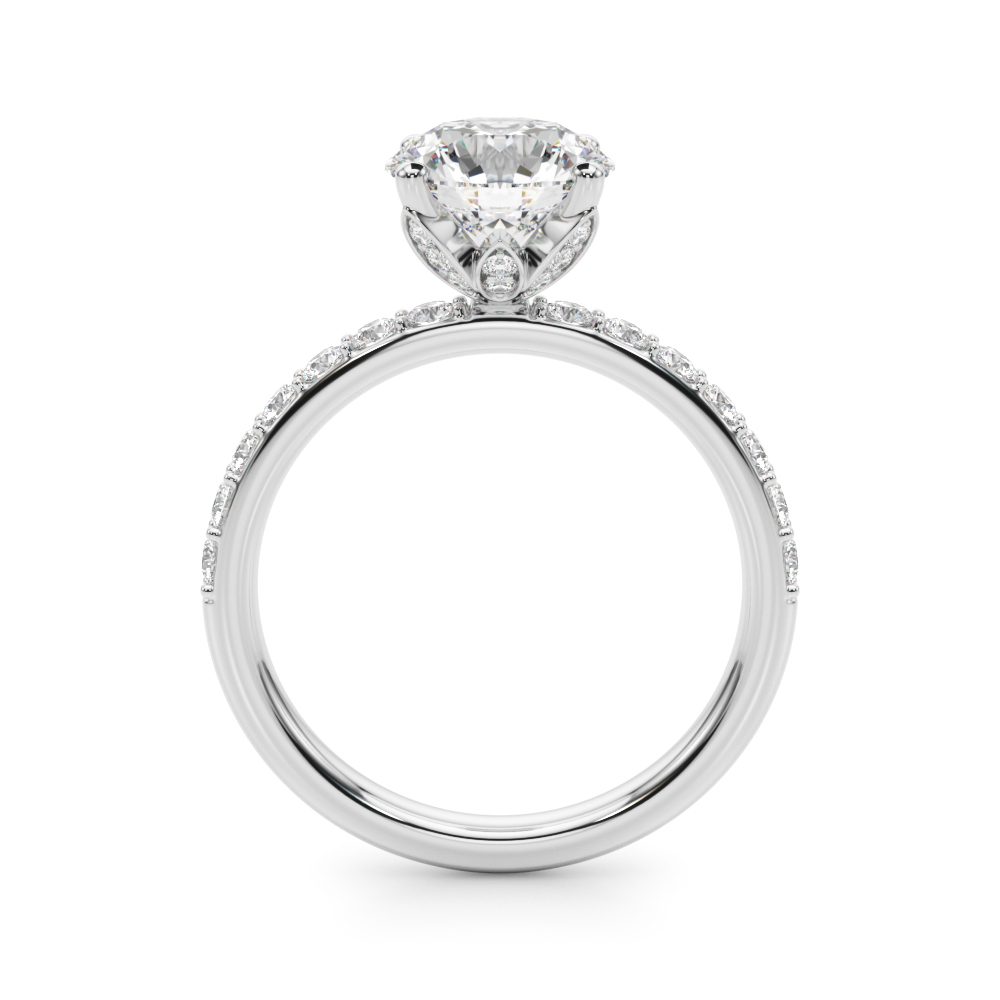 The Clara Hidden Halo Engagement Ring, side view