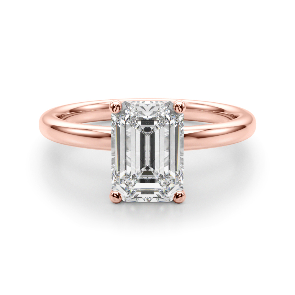 The Ophelia Hidden Halo Engagement Ring, angled view