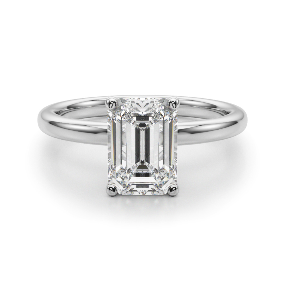 The Ophelia Hidden Halo Engagement Ring, angled view