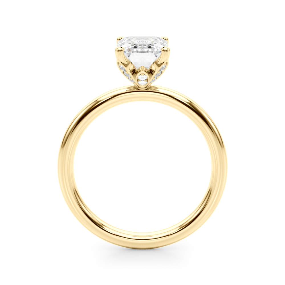 The Ophelia Hidden Halo Engagement Ring, side view