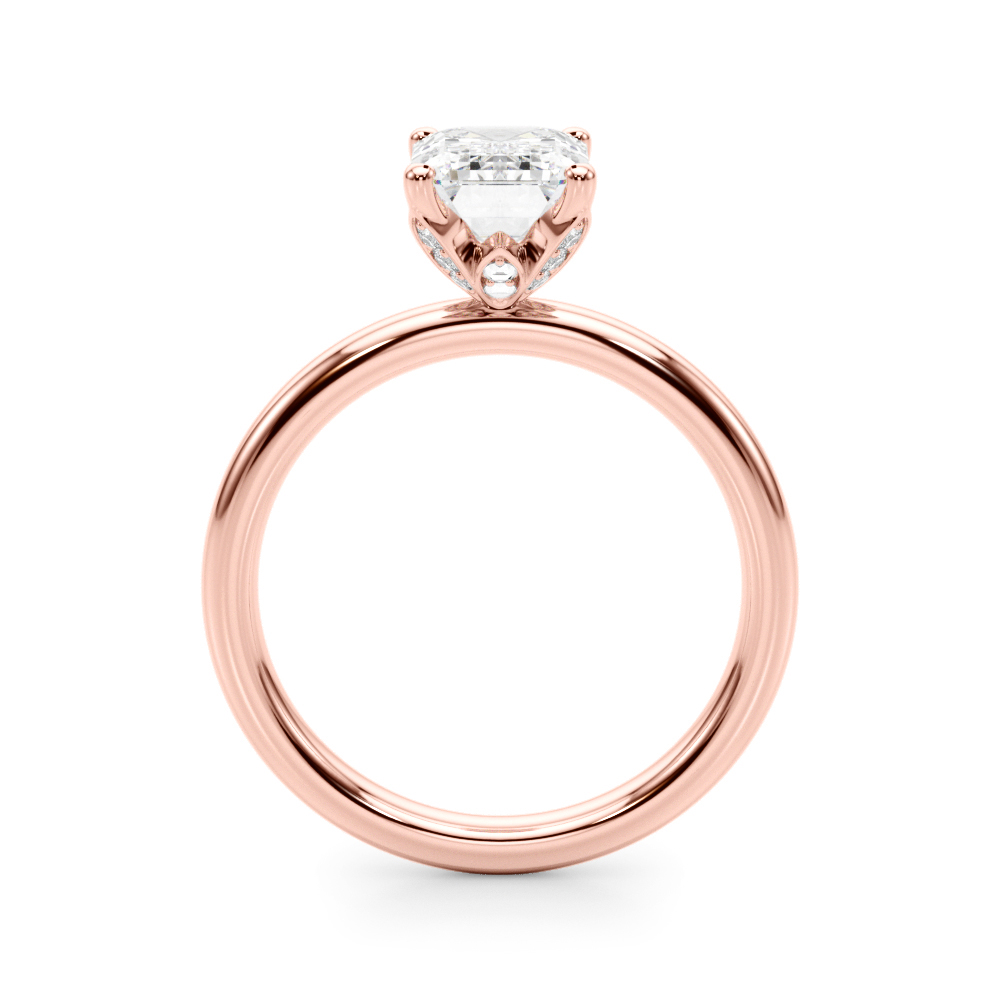 The Ophelia Hidden Halo Engagement Ring, side view