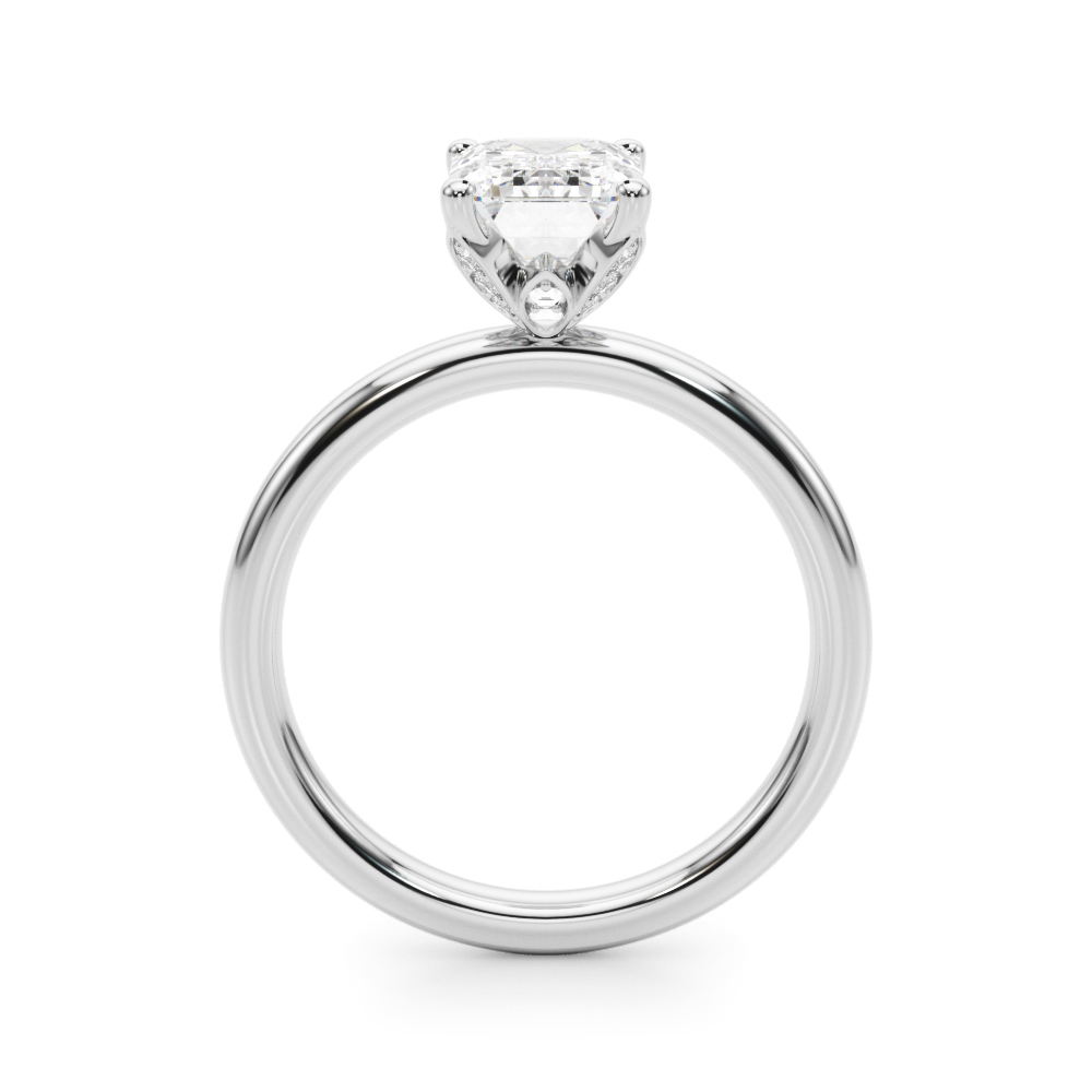 The Ophelia Hidden Halo Engagement Ring, side view