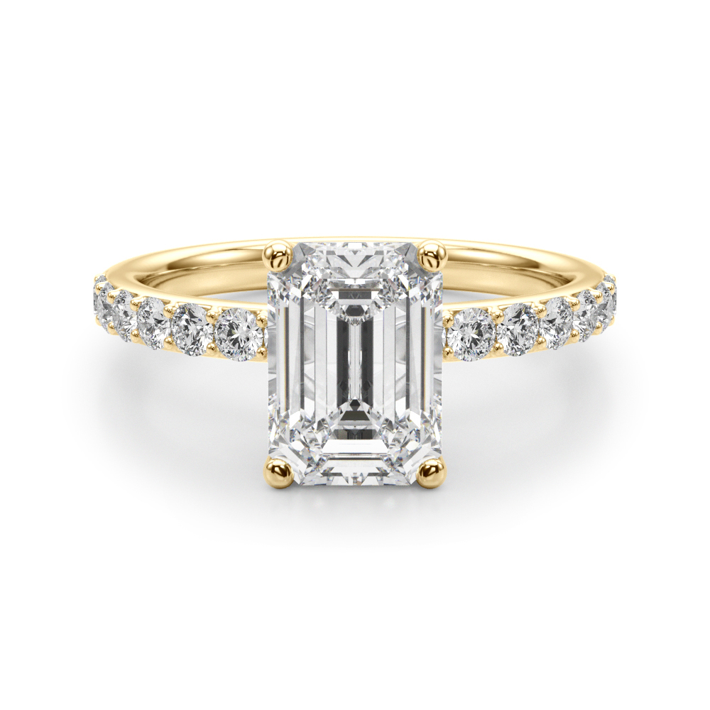 The Mia Hidden Halo Engagement Ring, angled view